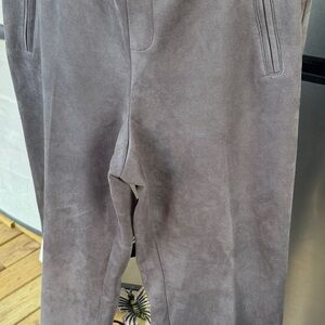 Soho Apparel Gray Skinny Faux-Suede Pants